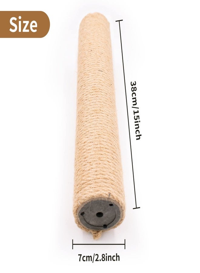 HingoFuni 4PCS 15 Inch Scratching Post With Natural Sisal Rope - Scratch Pole and Tree for Indoor Cats - Replacement Part Accessories for DIY Cat Tower and Hammock - Image 4